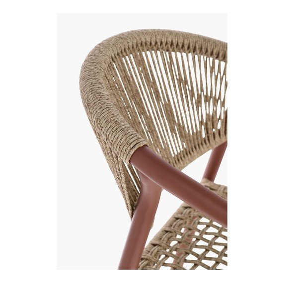 Sarkans/dabīga toņa metāla dārza krēsls Canarias – Bizzotto-image-1