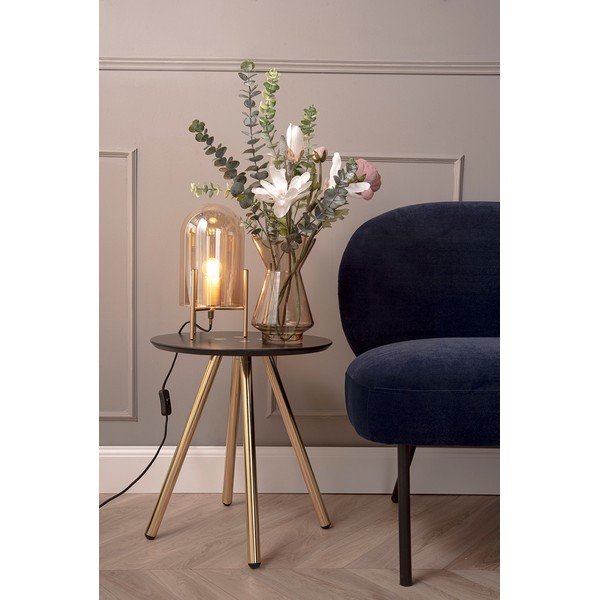 Dzeltena stikla galda lampa Leitmotiv Bell, augstums 30 cm-image-1