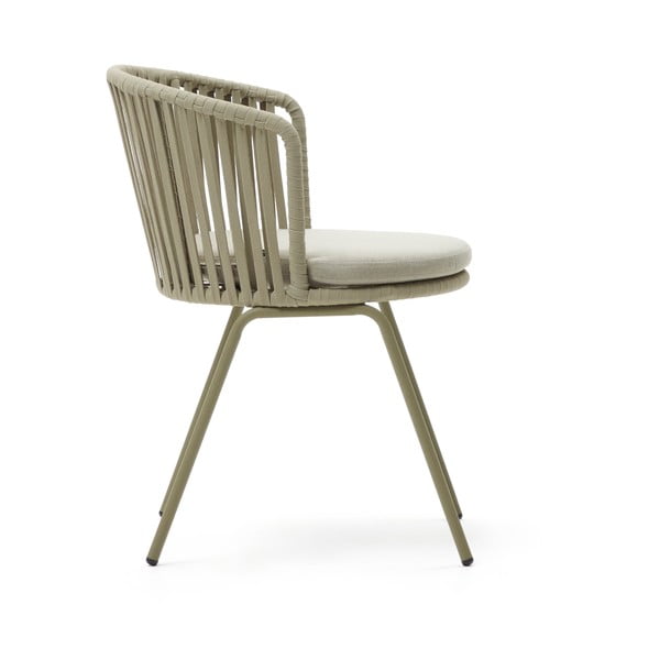 Bēšs metāla dārza krēsls Saconca – Kave Home-image-3