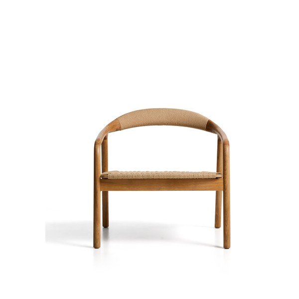 Dabīga toņa koka/bez mīkstās apdares atpūtas krēsls Derile – Kave Home-image-3