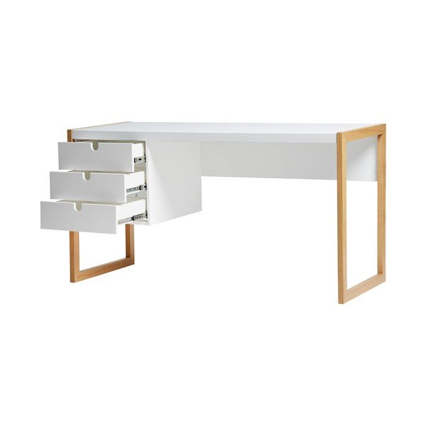 Balts darba galds Marckeric Square, 140 x 75 cm-image-1