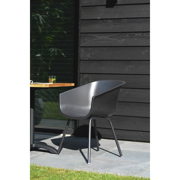 Tumši pelēki plastmasas dārza krēsli (2 gab.) Amalia Alu Rondo – Hartman-image-1