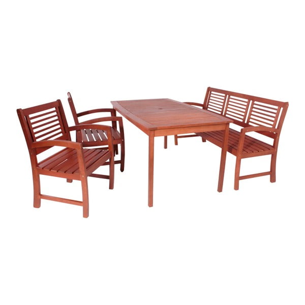 Eikalipta masīvkoka dārza ēdamgalds 90x150 cm Madison – Garden Pleasure-image-2