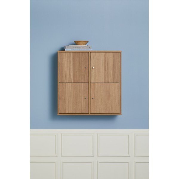 Dabīga toņa piekarināms grāmatplaukts ar ozolkoka imitāciju 70x70 cm Mistral – Hammel Furniture-image-1