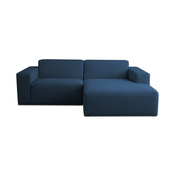 Tumši zils stūra dīvāns no buklē auduma (ar labo stūri) Roxy – Scandic