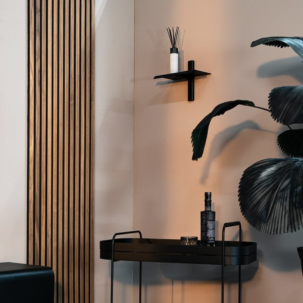 Melns metāla sienas plaukts 28 cm Hola – Spinder Design-image-1