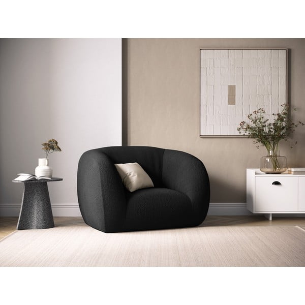 Tumši pelēks atpūtas krēsls no buklē auduma Essen – Cosmopolitan Design-image-1