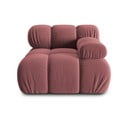 Rozā samta modulārais dīvāns (ar labo stūri) Bellis – Micadoni Home