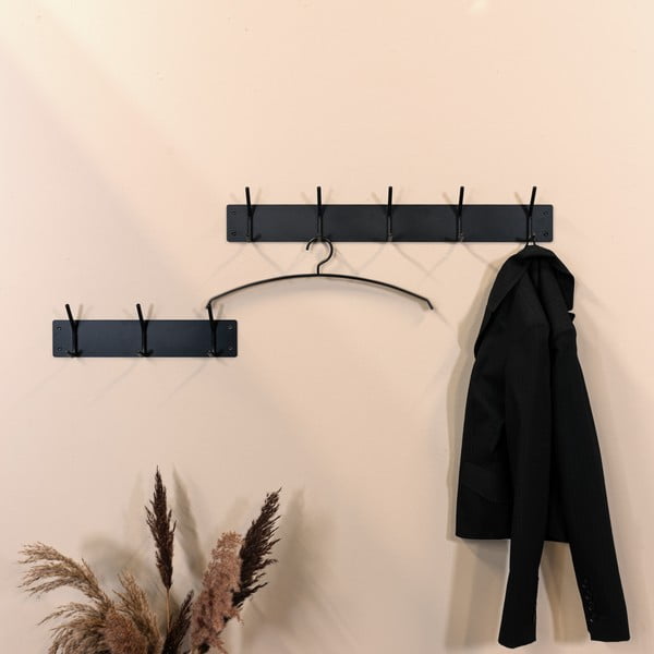 Melns metāla sienas pakaramais 70 cm Fusion – Spinder Design-image-1