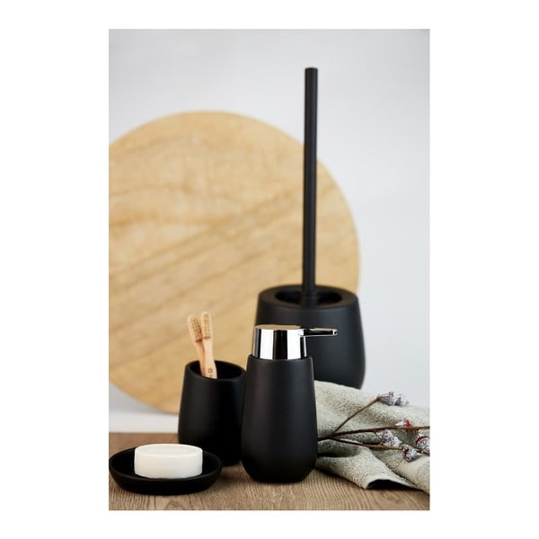 Melna keramikas krūzīte zobu birstei Wenko Badi-image-3
