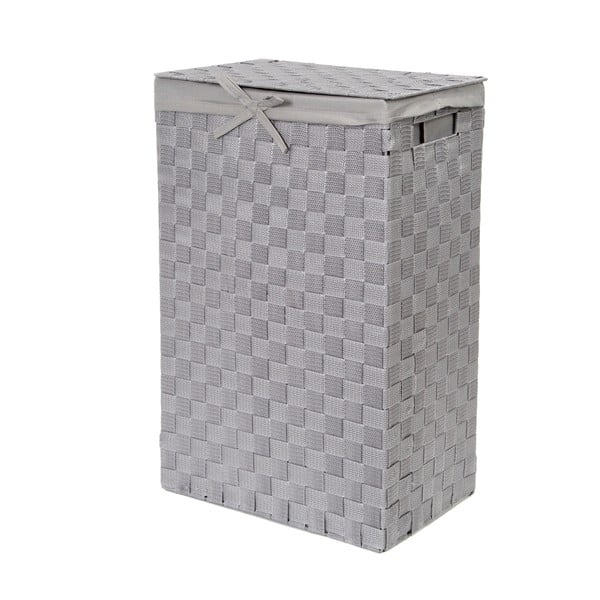 Pelēks veļas grozs ar vāku Compactor Laundry Basket Linen, augstums 60 cm-image-1