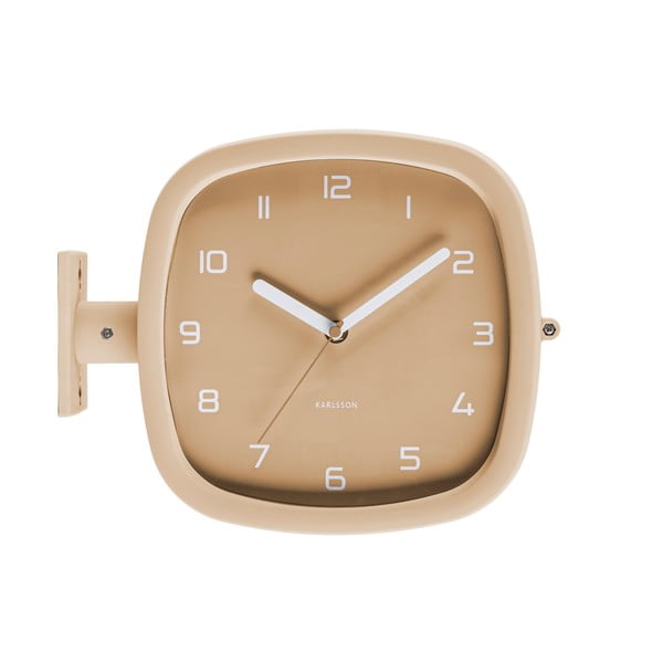 Smilšu brūns sienas pulkstenis Karlsson Slides, 29 x 24,5 cm