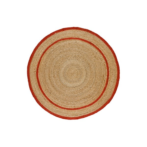 Sarkans/dabīga toņa apaļš paklājs ø 90 cm Mahon – Universal