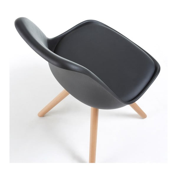 Melns krēsls ar dižskābarža kājām Bonami Essentials Lumos-image-2