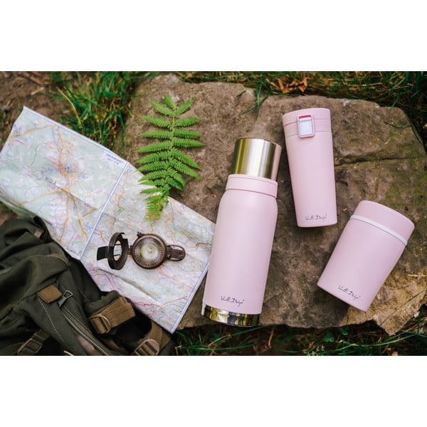 Rozā ceļojumu termo krūze Vialli Design Fuori, 400 ml-image-1