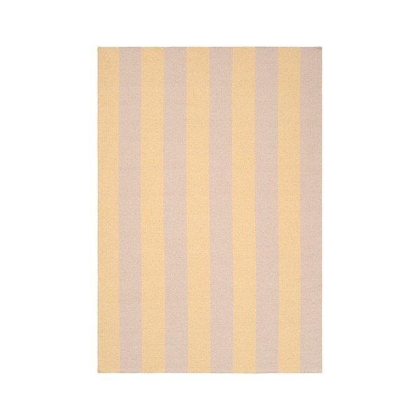 Dzeltens/bēšs ar rokām darināts celiņa paklājs no vilnas maisījuma 80x200 cm Sissel – Jotex