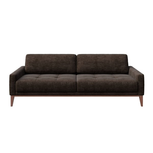 Tumši brūns dīvāns MESONICA Musso Tufted, 210 cm
