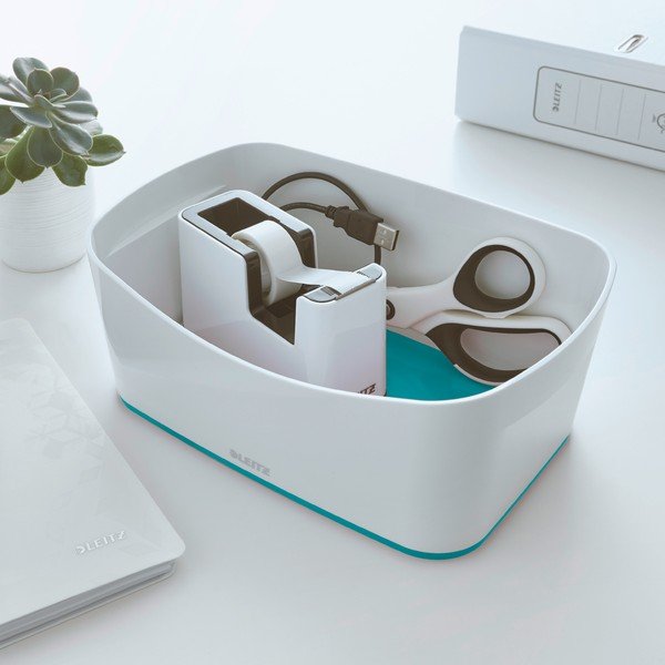 Balta un tirkīza galda kaste Leitz MyBox, garums 24,5 cm-image-1