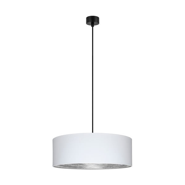 Balta griestu lampa ar sudraba detaļām Sotto Luce Tres XL, ⌀ 45 cm