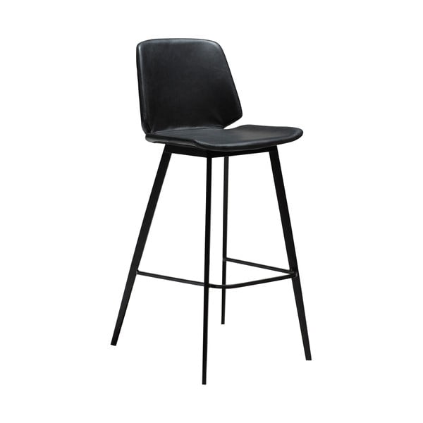 Melns eko ādas bāra krēsls DAN-FORM Denmark Swing, augstums 94 cm