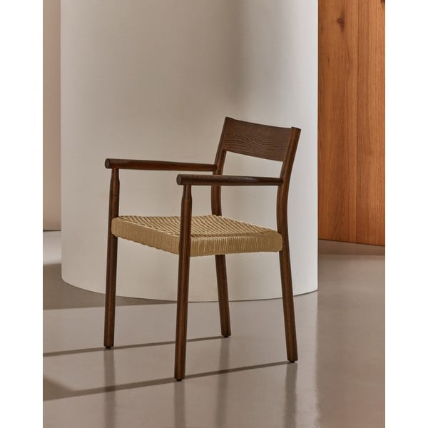 Brūns/dabīga toņa ozola masīvkoka pusdienu krēsls Yalia – Kave Home-image-2