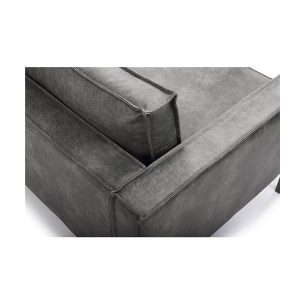 Tumši pelēks atpūtas krēsls no ādas imitācijas Scandic Rate-image-4