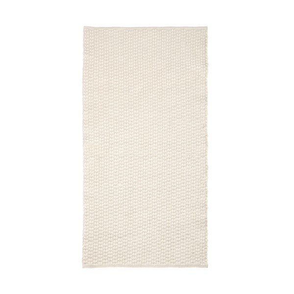 Krēmkrāsas ar rokām darināts celiņa paklājs no kokvilnas maisījuma 70x140 cm Mascarell – Kave Home
