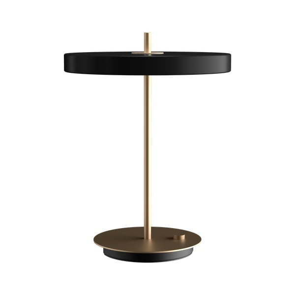 Melna LED galda lampa ar regulējamu spilgtumu un metāla abažūru (augstums 41,5 cm) Asteria Table – UMAGE