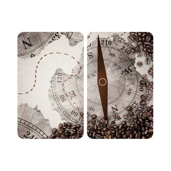 2 stikla vāku komplekts Wenko Compass plītij, 52 x 30 cm