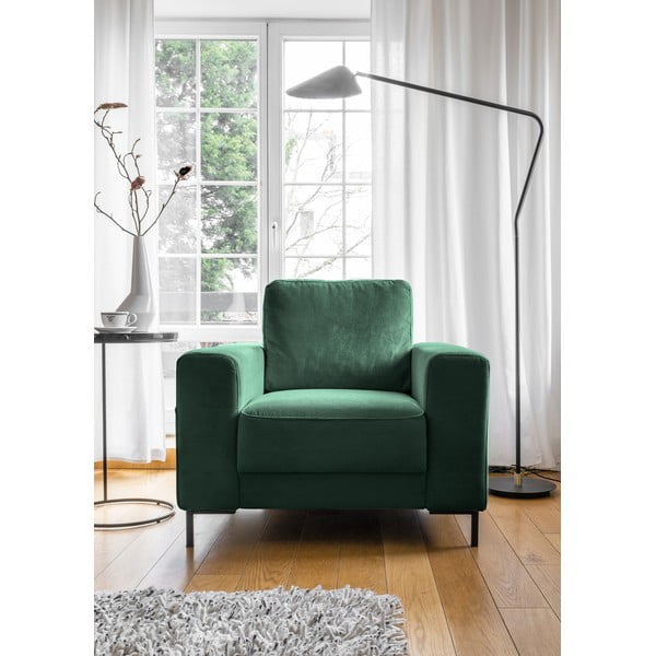 Tumši zaļš velveta atpūtas krēsls Lofty Lilly – Miuform-image-1