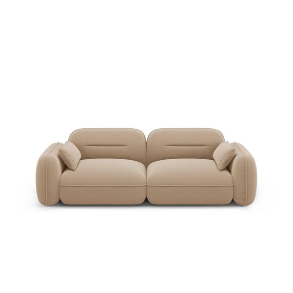 Bēšs samta dīvāns 230 cm Audrey – Interieurs 86