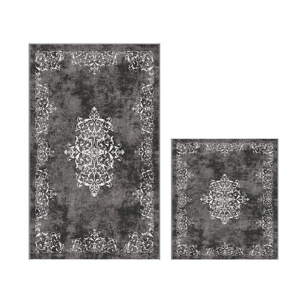 Pelēki vannas istabas paklājiņi (2 gab.) 60x100 cm – Foutastic