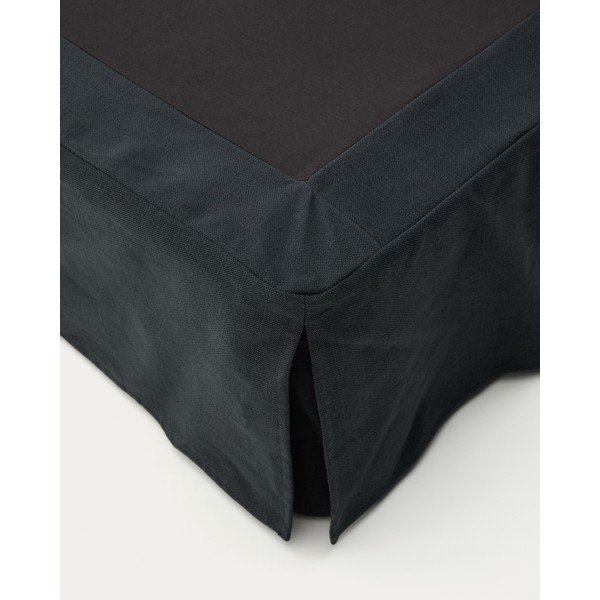 Antracīta pelēka polsterēta vienvietīga gulta 90x200 cm Jaira – Kave Home-image-1