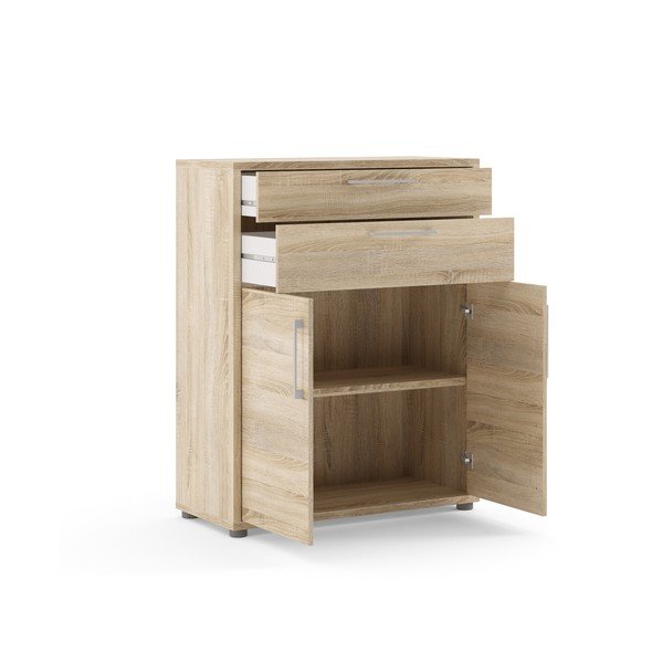 Dabīga toņa modulārais grāmatu plaukts ar ozolkoka imitāciju 89x113 cm Prima – Tvilum-image-1