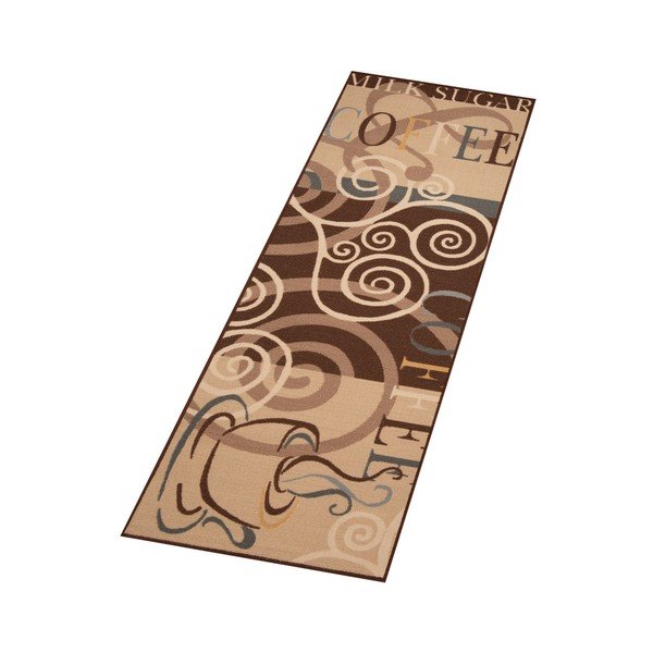 Brūns paklājs Zala Living Vibe Coffee Ornament, 67 x 180 cm-image-1