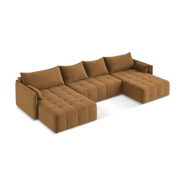 Terakotas oranžs salokāms/ar uzglabāšanas vietu (U veida) stūra dīvāns Moku – Makamii-image-2