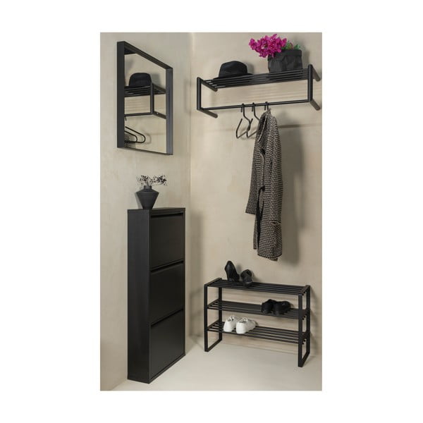 Melns metāla apavu plaukts 70x48,5x29 cm Rex – Spinder Design-image-3