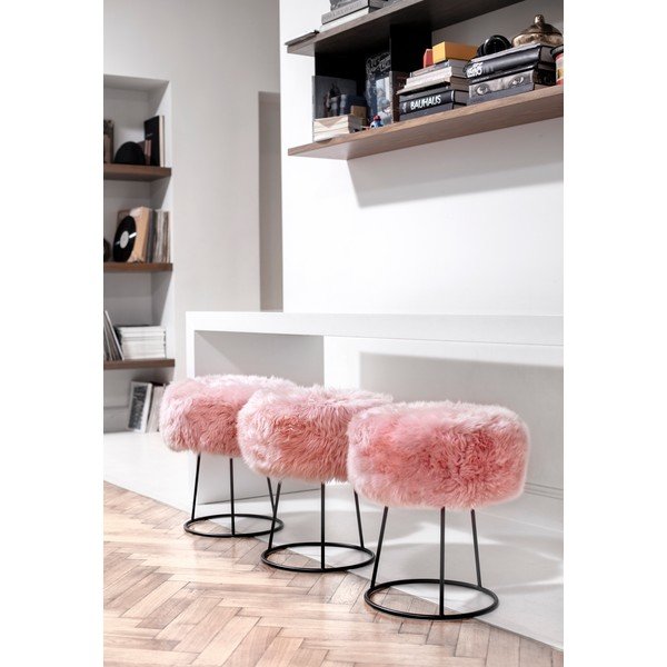 Krēsls ar rozā aitādas sēdekli Royal Dream, ⌀ 36 cm-image-3