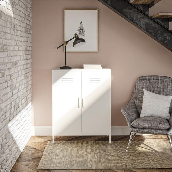 Balts metāla skapītis 40x102x80 cm Mission District – Støraa-image-2