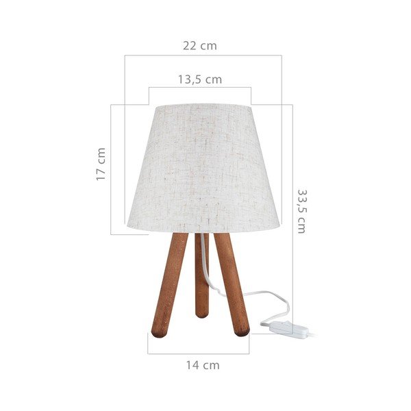 Balta/dabīga toņa galda lampa ar tekstila abažūru (augstums 33,5 cm) – Squid Lighting-image-2