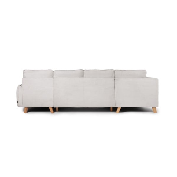 Bēšs velveta salokāms stūra dīvāns (ar kreiso stūri/U veida) Tori – Bonami Selection-image-4