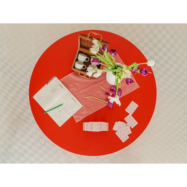 Sarkans apaļš žurnālgaldiņš ø 100 cm Pausa – Really Nice Things-image-3
