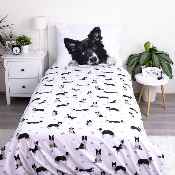 Vienguļamā kokvilnas bērnu gultas veļa 140x200 cm Border Collie – Jerry Fabrics-image-2