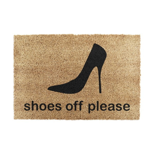 Kokosšķiedras kājslauķis 40x60 cm Shoes Off Please – Artsy Doormats