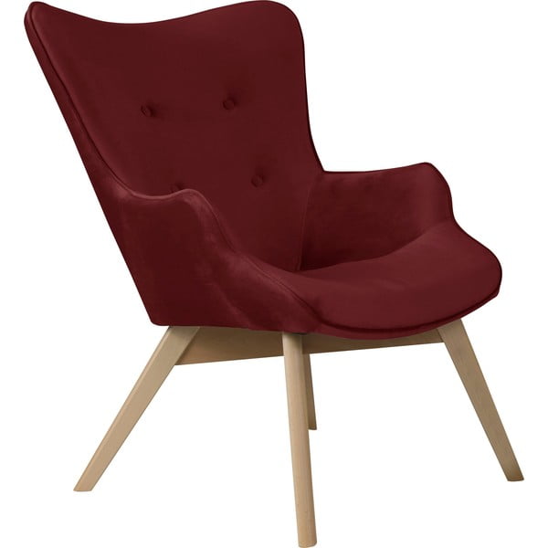Sarkans samta atpūtas krēsls Niko – Ropez