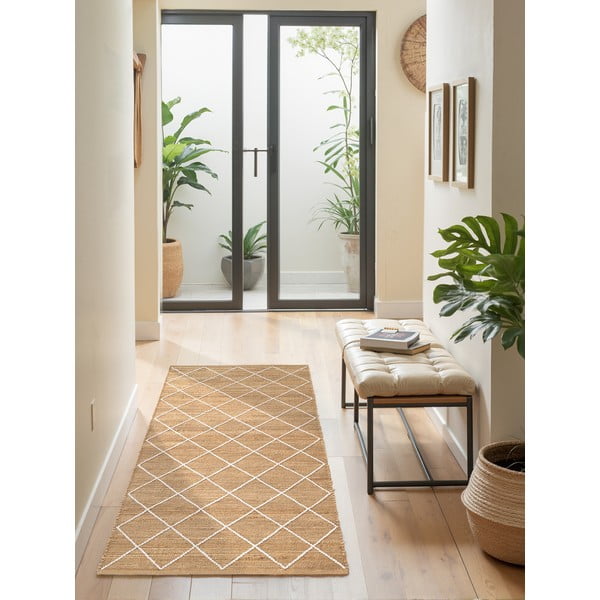 Dabīga toņa ar rokām darināts džutas celiņa paklājs 80x200 cm Kunu – Hanse Home-image-3