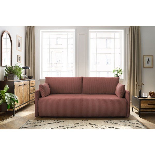 Rozā velveta salokāms dīvāns 211 cm Marcel – Bobochic Paris-image-1
