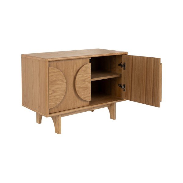 Dabīga toņa zema kumode ar ozolkoka imitāciju 82x58 cm Groove – Zuiver-image-1