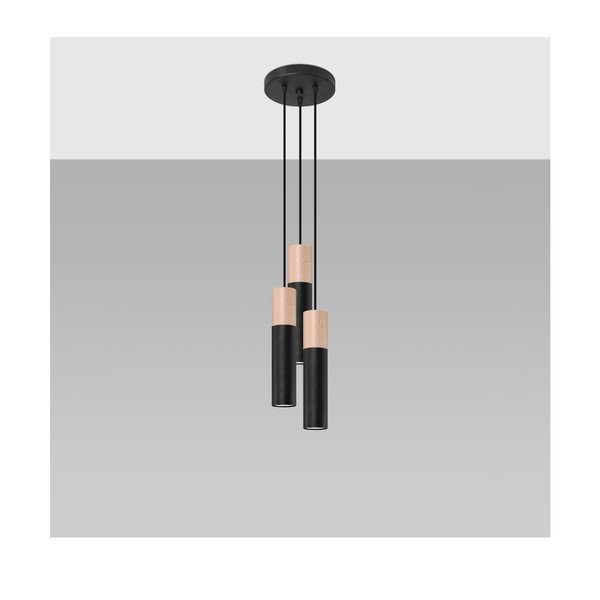 Melna piekaramā lampa ø 6 cm Paul – Sollux-image-3