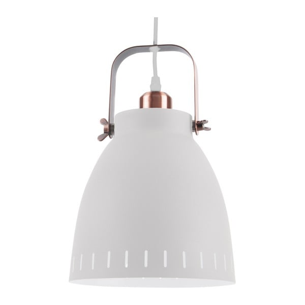 Balta piekaramā lampa ar vara krāsas detaļām Leitmotiv Mingle, ⌀ 26,5 cm